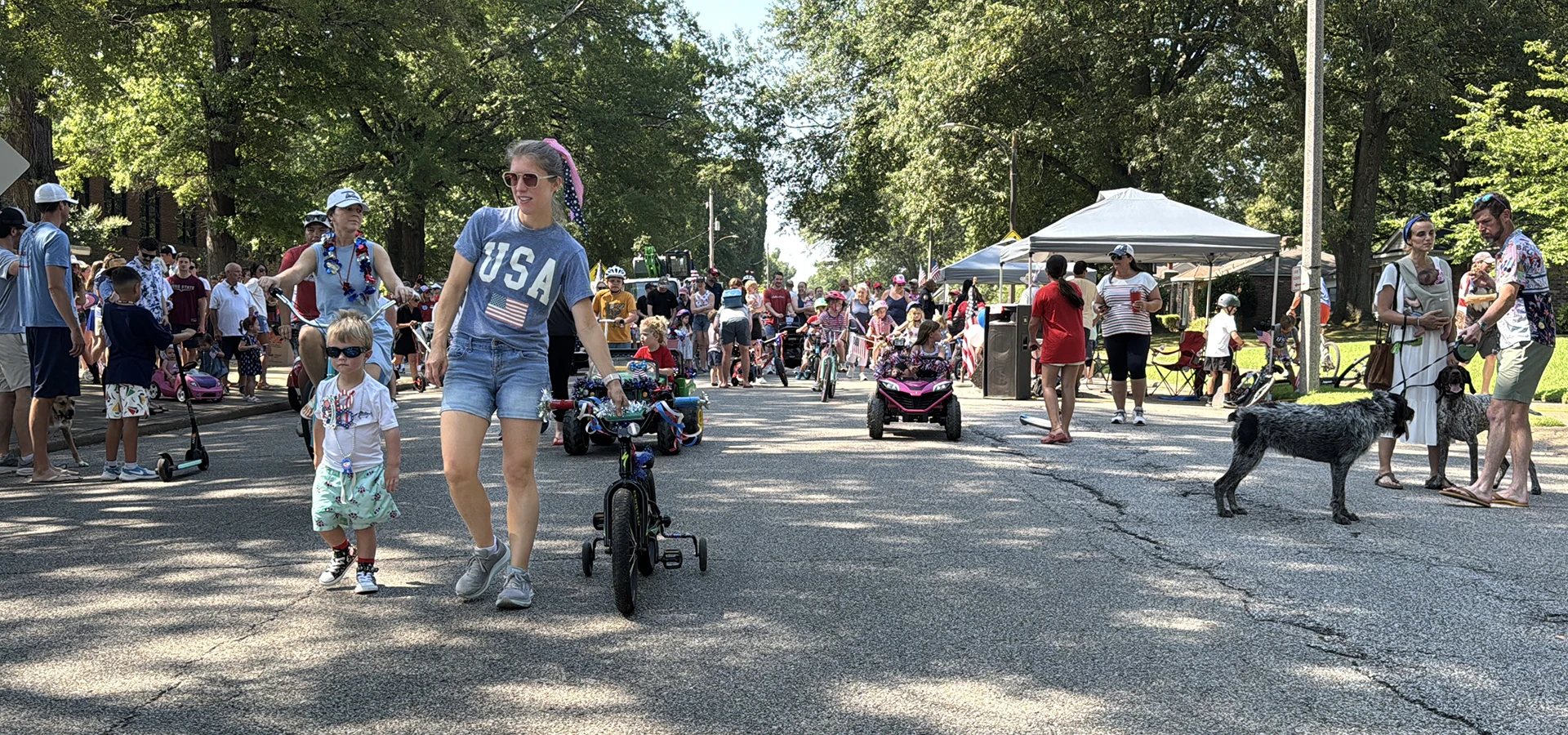 The 2025 Annual Avon Woods Fourth of July Parade begins in front of Avon School