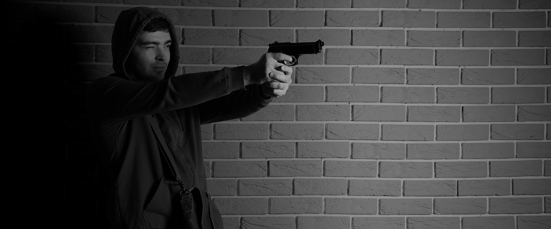 Photo illustration depicting an active shooter